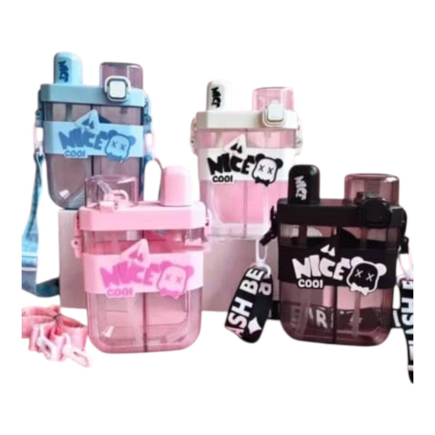 Mkids Double-Compartment Children’s Water Bottle – 620ml with Strap