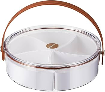 MHome  Serving Platter Set with 5 Compartments, Sectional Snack Tray for Fruits, Nuts, Chocolates, Appetizers, Party Platter