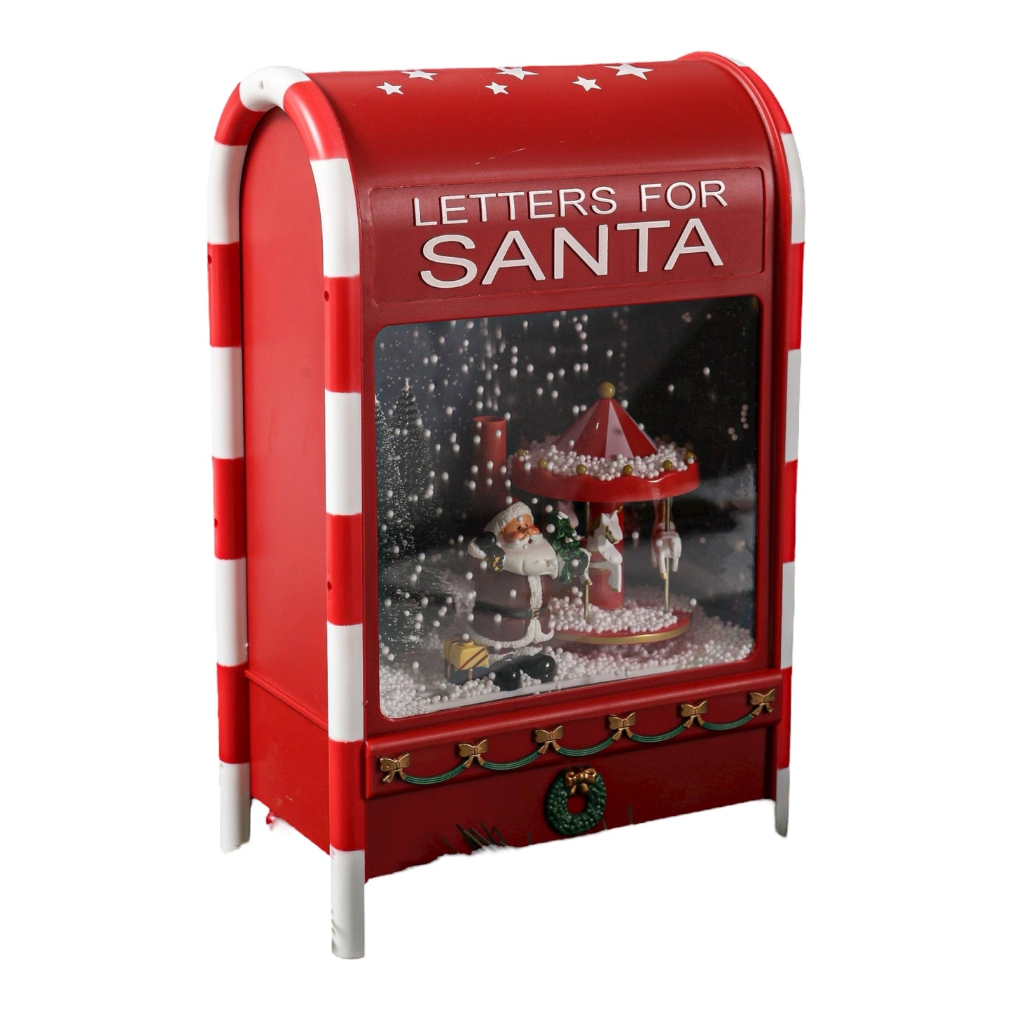 LED Musical Santa Letter Box Christmas Decoration 37cm