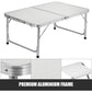 Folding Camping Table with Adjustable Height Legs, 1.2M Lightweight Aluminum Table, Indoor Outdoor