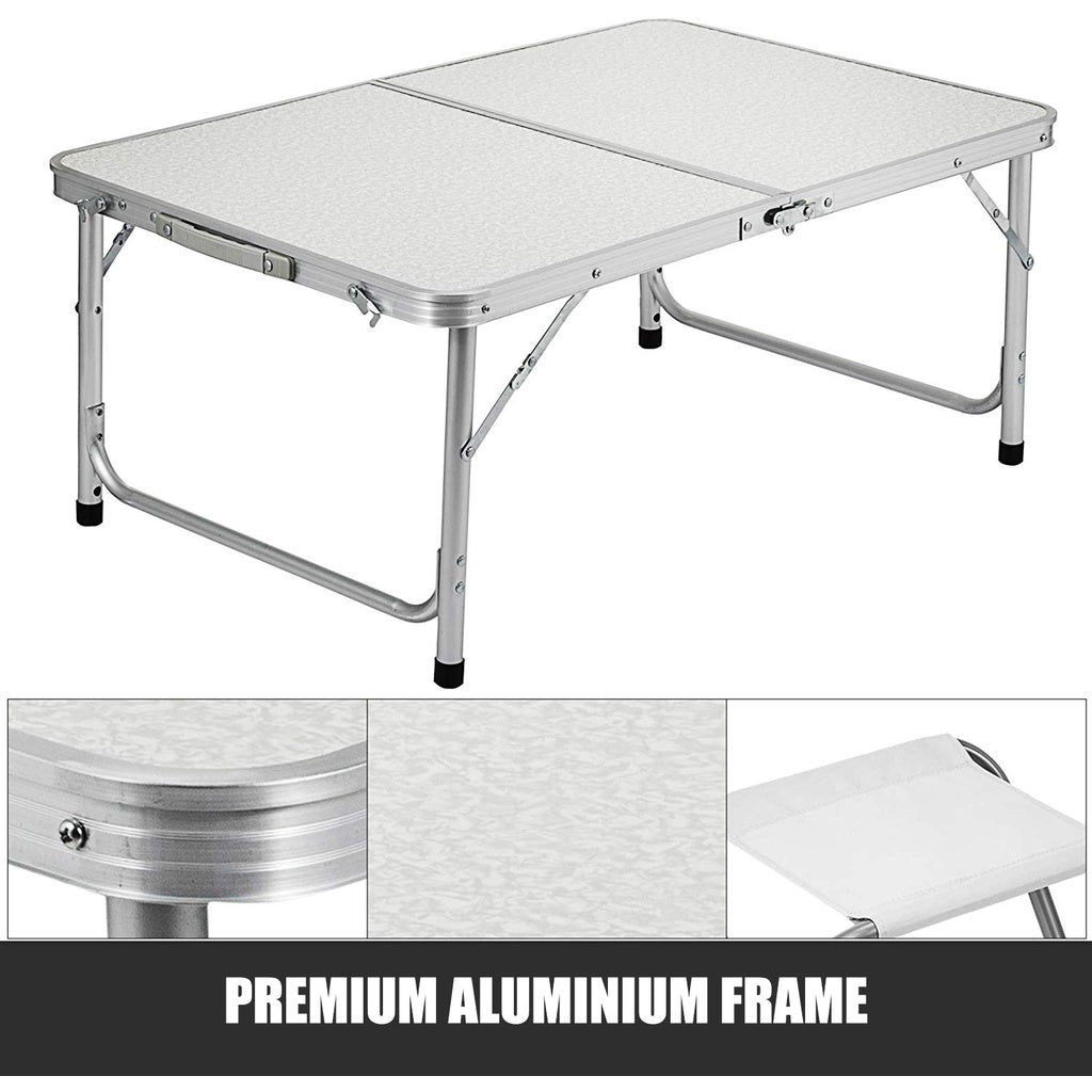 Folding Camping Table with Adjustable Height Legs, 1.2M Lightweight Aluminum Table, Indoor Outdoor