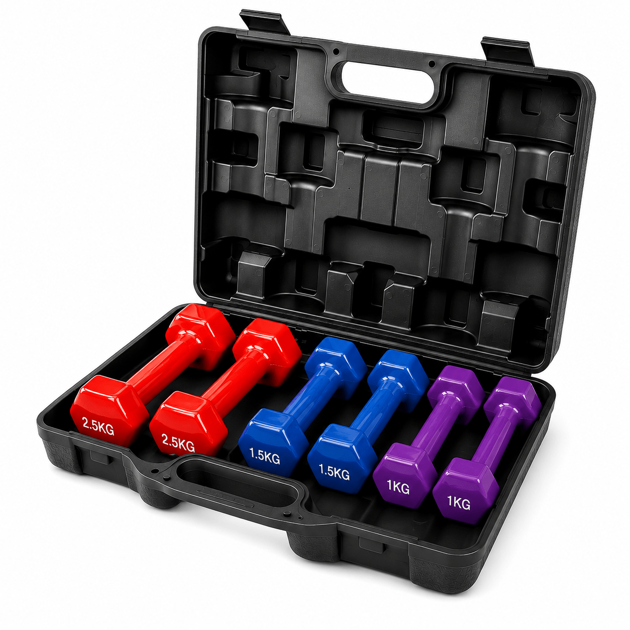Pro-Sportz 10kg Hexagonal Dumbbell Set + Carrying Case