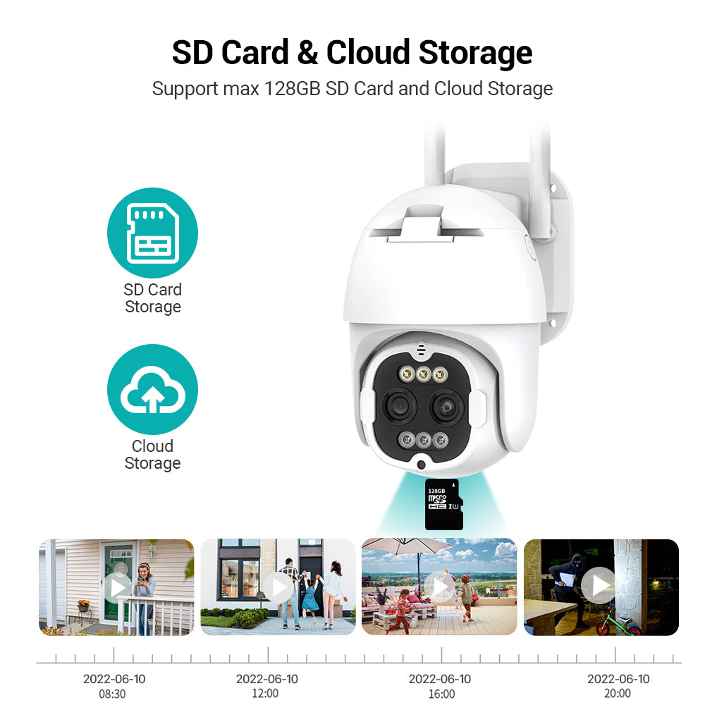 Dual Lens Wifi Camera With ICSEE App 8MP 8 X Zoom