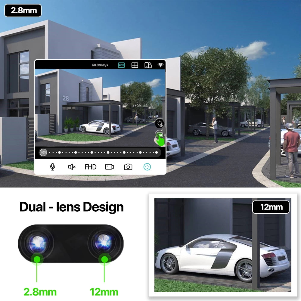 Dual Lens Wifi Camera With ICSEE App 8MP 8 X Zoom