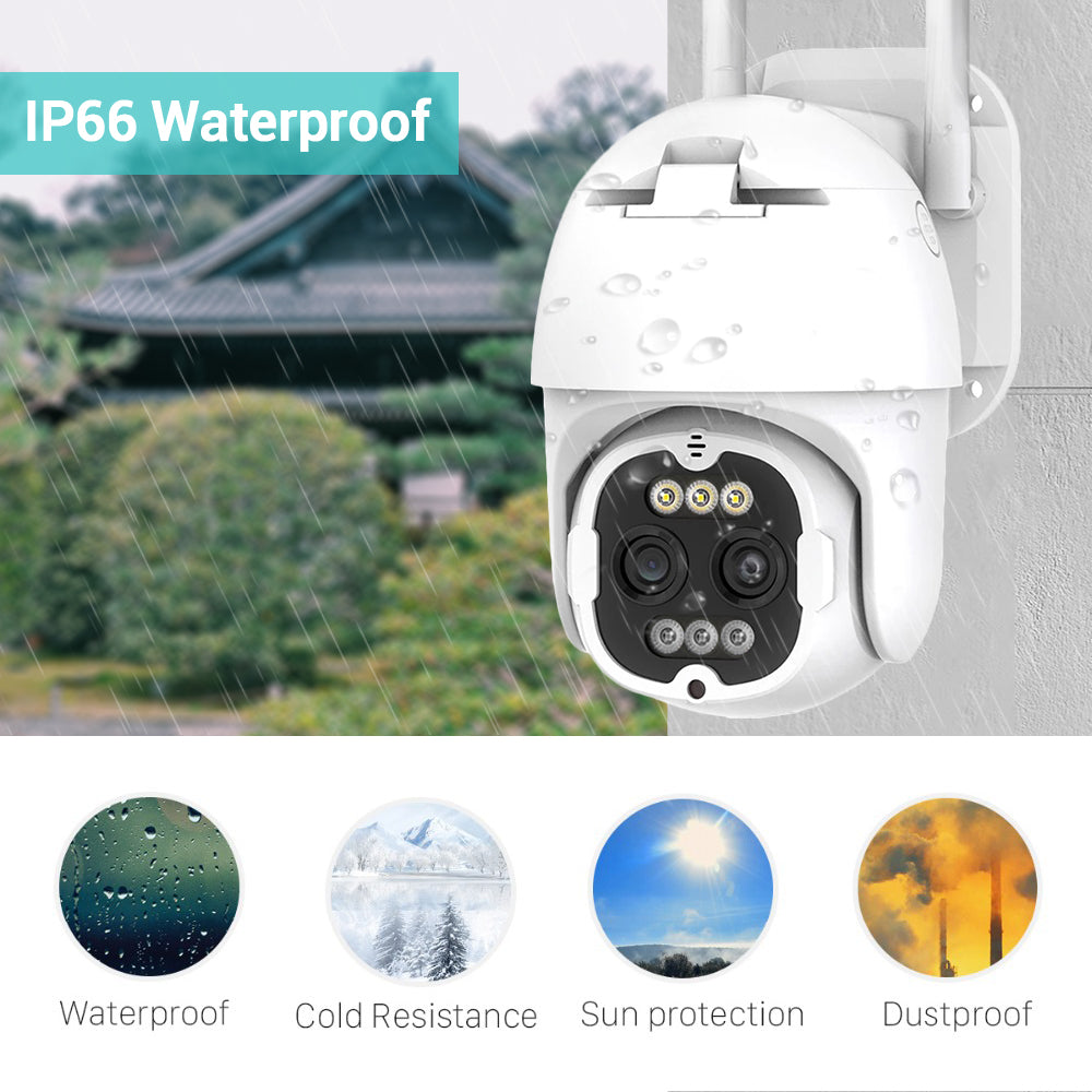 Dual Lens Wifi Camera With ICSEE App 8MP 8 X Zoom