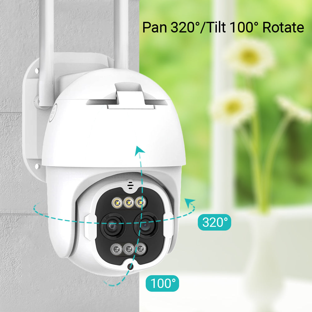 Dual Lens Wifi Camera With ICSEE App 8MP 8 X Zoom