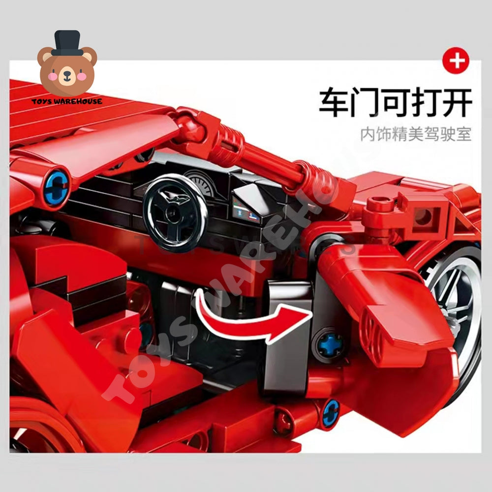 LEGO COMPATIBLE BLOCK FERRARI DIE CAST CAR MODEL 701501