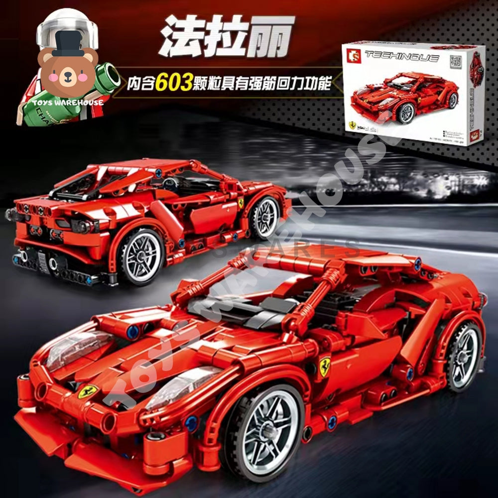 LEGO COMPATIBLE BLOCK FERRARI DIE CAST CAR MODEL 701501