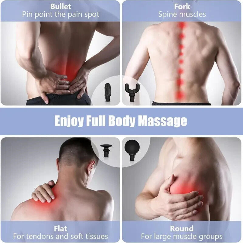 Massage Gun U-Shaped For Full Body Workout 4 Massage Heads