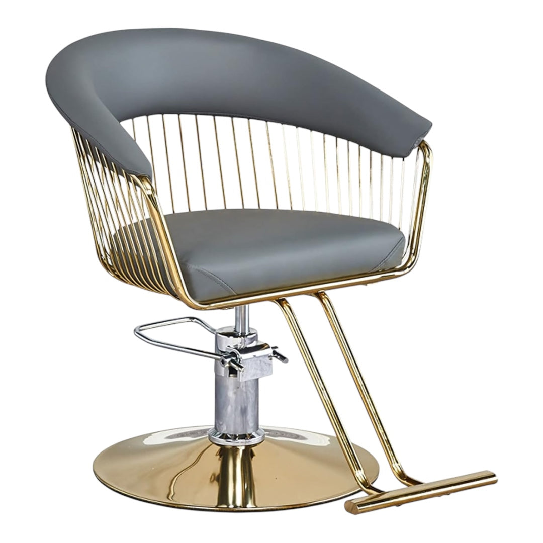 Styling Salon Chair With Footrest Black/Gold or Grey