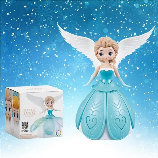 Replica Frozen Princess Electric Dancing Toys Elsa Doll With Wings Action Figure Rotating Projection Light Music Model Gifts Toys