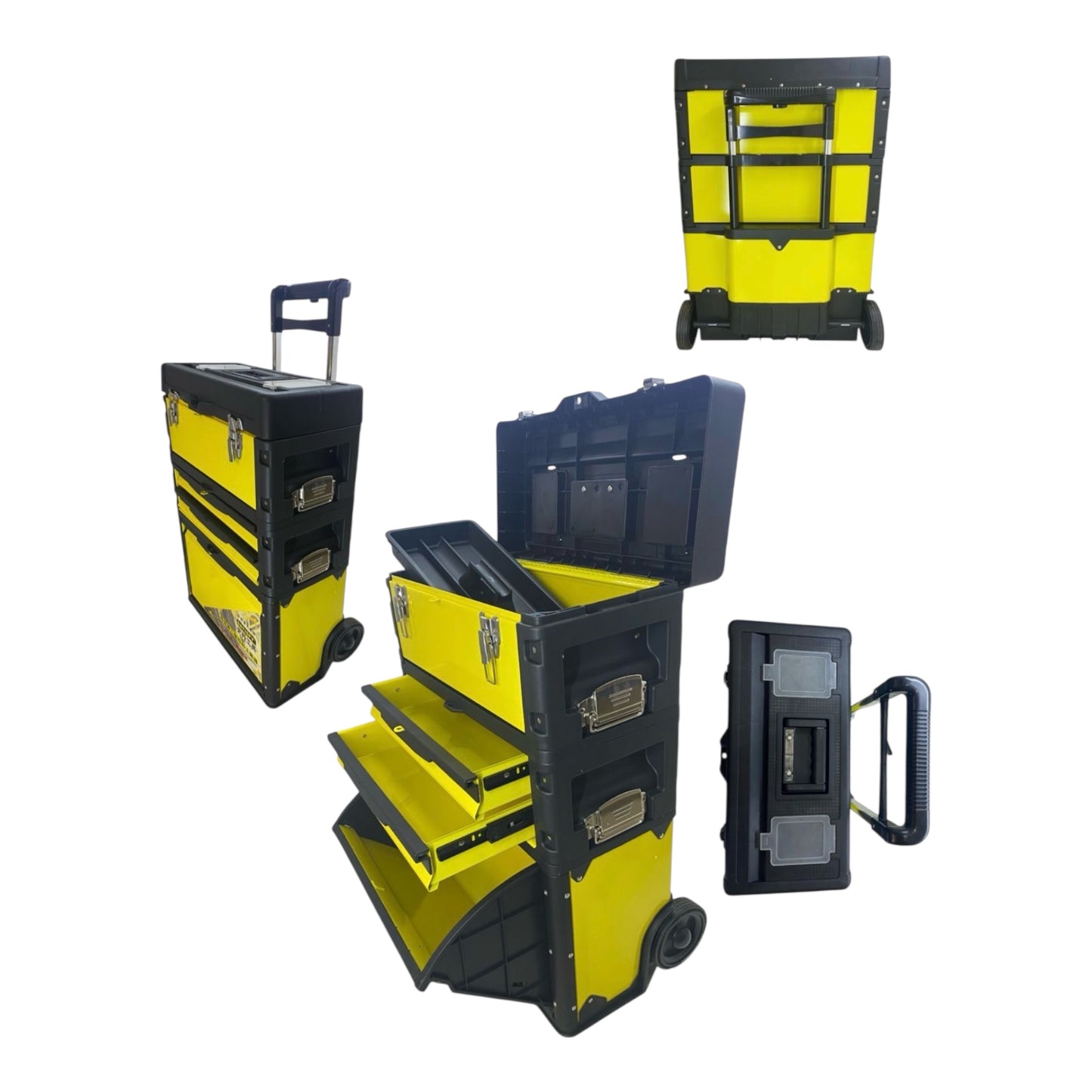 PRO-PARTZ 3-in-1 Stackable Tool Chest on Wheels
