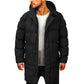 Mens Zipper Padded Jacket With Hood Long Sleeve Warm Long Coat