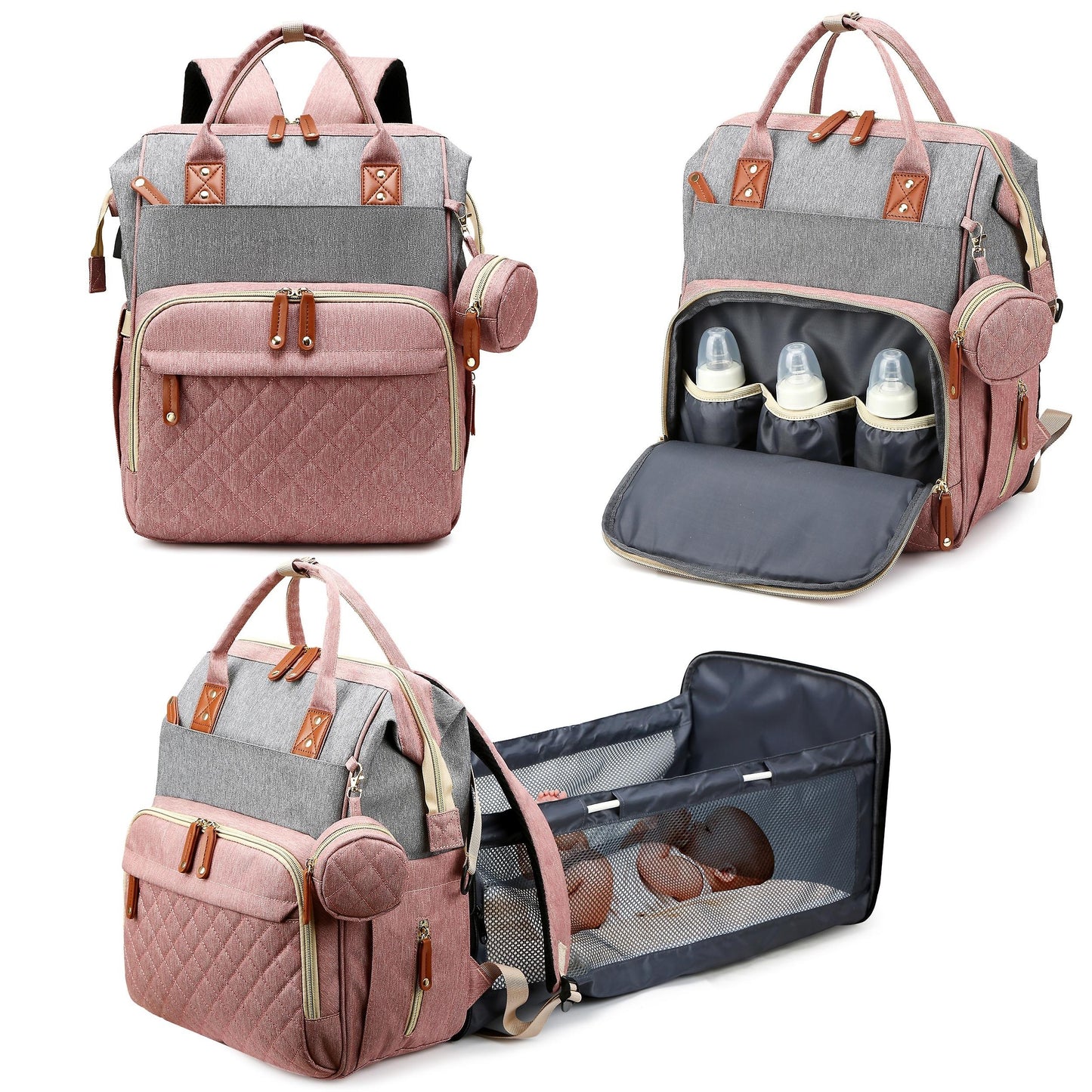 Multifunctional Baby Diaper Bag Backpack With Changing 
Station - Waterproof Large Travel Backpack For Boys And Girls