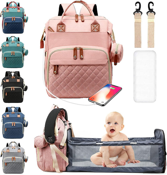 Multifunctional Baby Diaper Bag Backpack With Changing 
Station - Waterproof Large Travel Backpack For Boys And Girls