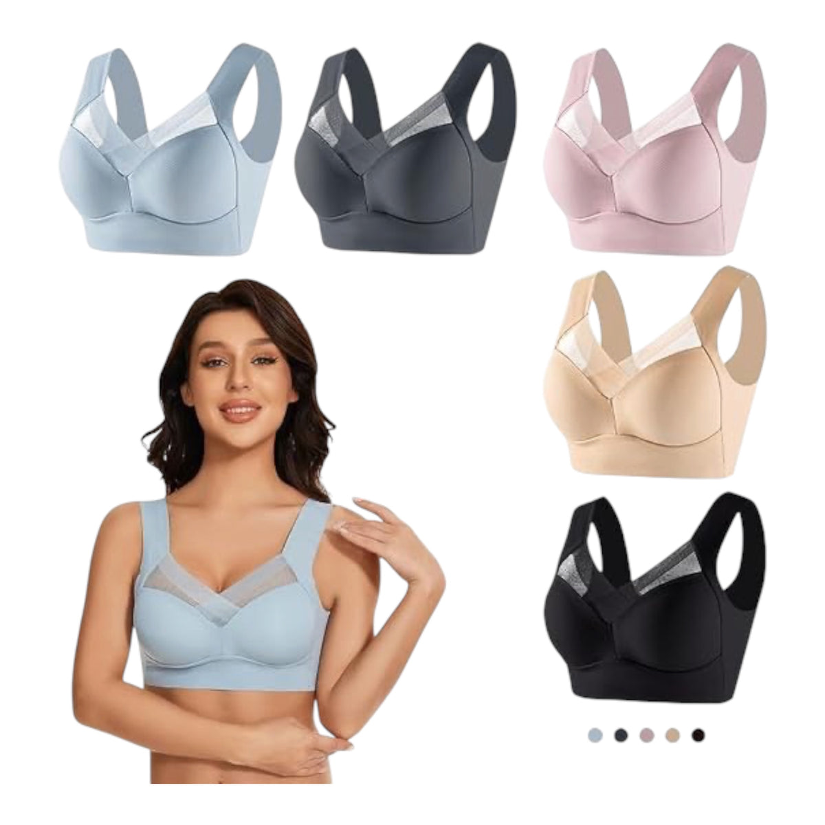 Ladies Sexy LiftUp Bra Set 5pc