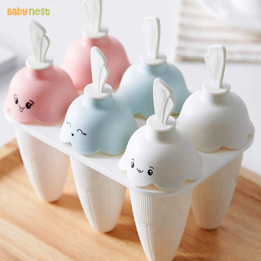 MHome Silicone Ice Cream Mold – 6-Grid Reusable Popsicle Maker for Homemade Frozen Treats