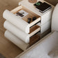 MFurn French Style Bedside Table with Three Drawers, Lightweight Luxury High End