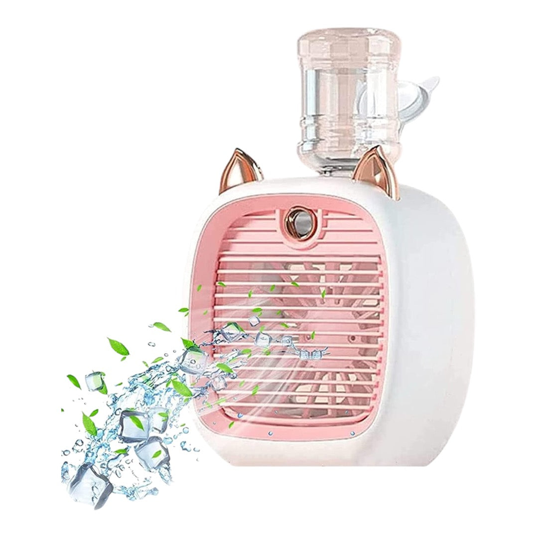 Mini Portable AC Unit with Water Bottle, Hot Summer Mini Rechargeable Evaporative Air Cooler In, 3 Speed USB Personal Air Conditioning Fan and Humidifier