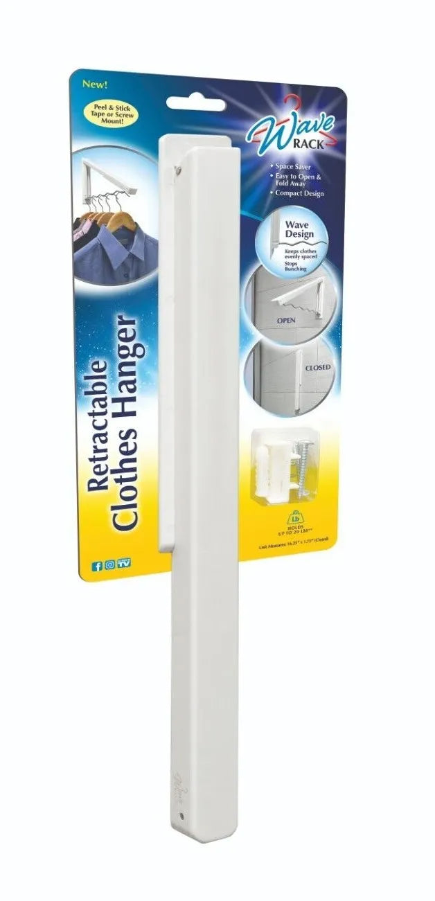 Wave Clothes Rack Wave Rack Retractable Clothes Hanger - Space Saver Easily Folds Away ...