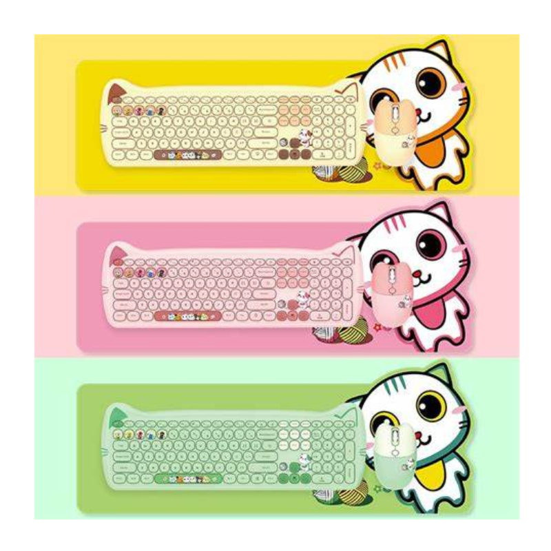 Cat 2.4G Wireless Ergonomics Keyboard and Mouse Set