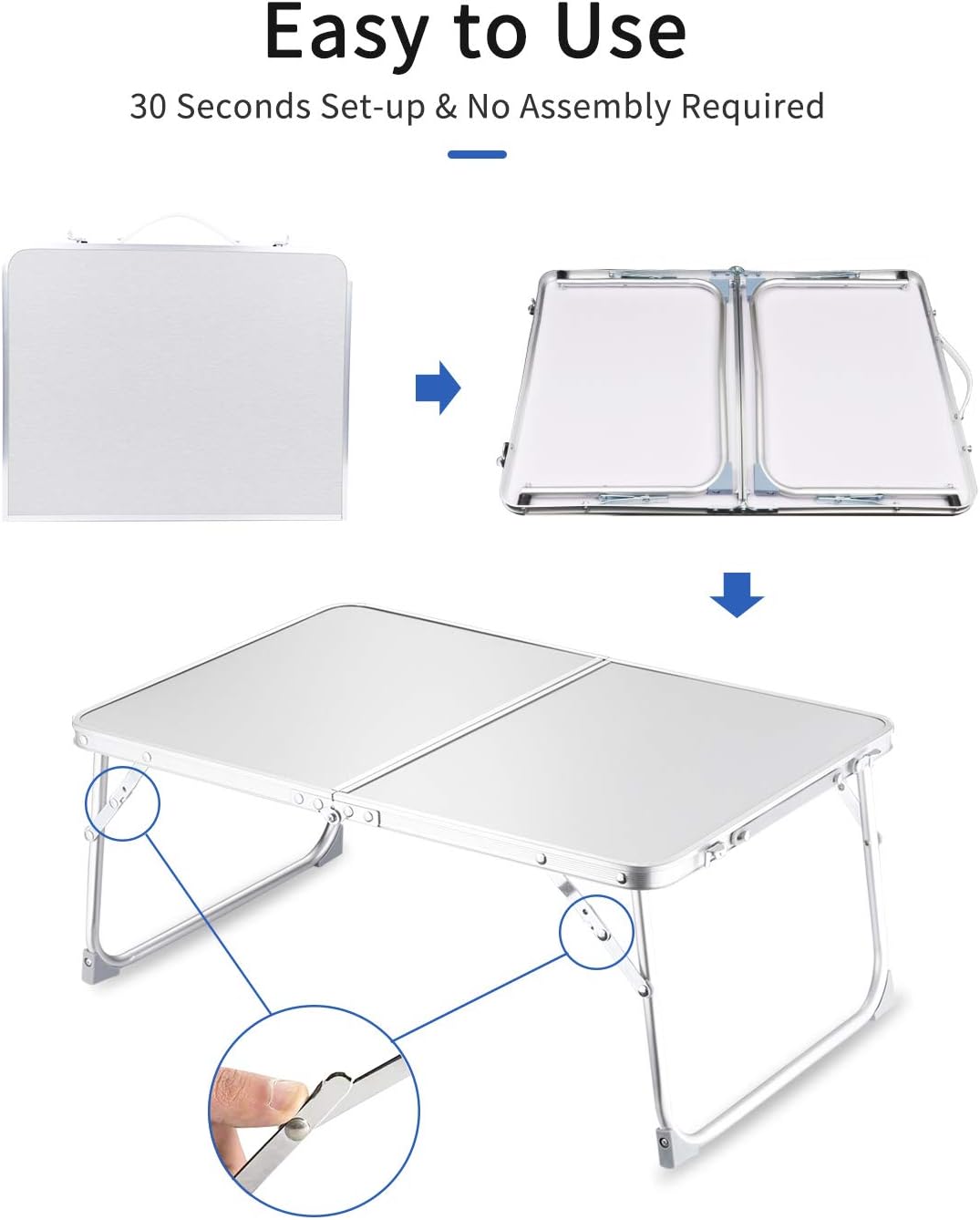 MFurn  Foldable Laptop Table for Bed - Lap Desk & Breakfast Serving Tray- Wood Colour