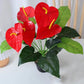 Artificial Plants Red Palm Flowers Imitation Anthurium Green Plants for Home - 70cm
