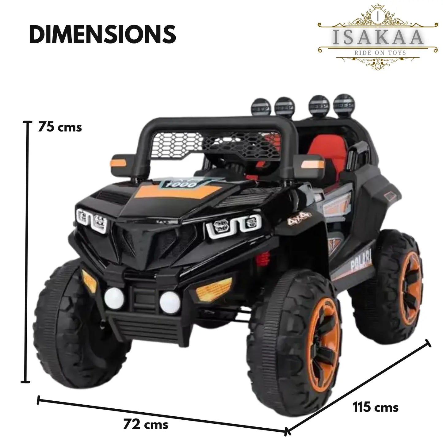 Kids Jeep – YKL999 – 4 Wheel Drive ISAKAA 1 to 7.5 Years. 12v battery – Bluetooth – Kids Car – Ride on Jeep