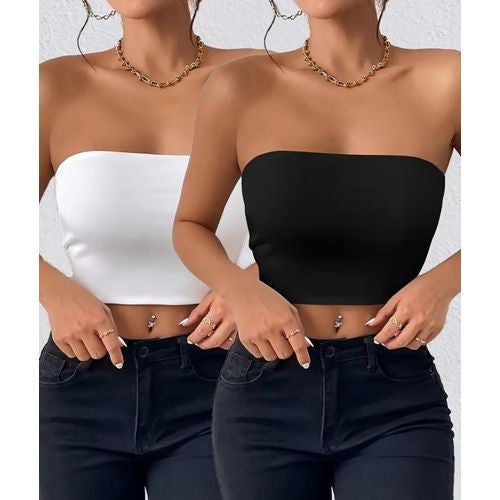 Ladies Strapless Bandeau Tube Tops-Various Colours
