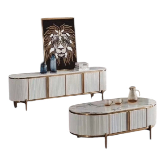 MFurn Primo Collection TV Stand & Coffee Table Combo 2pc Set