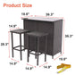 MFurn Cassy 3pc Wicker Outdoor Patio Bar Set with Glass Top & Cushions