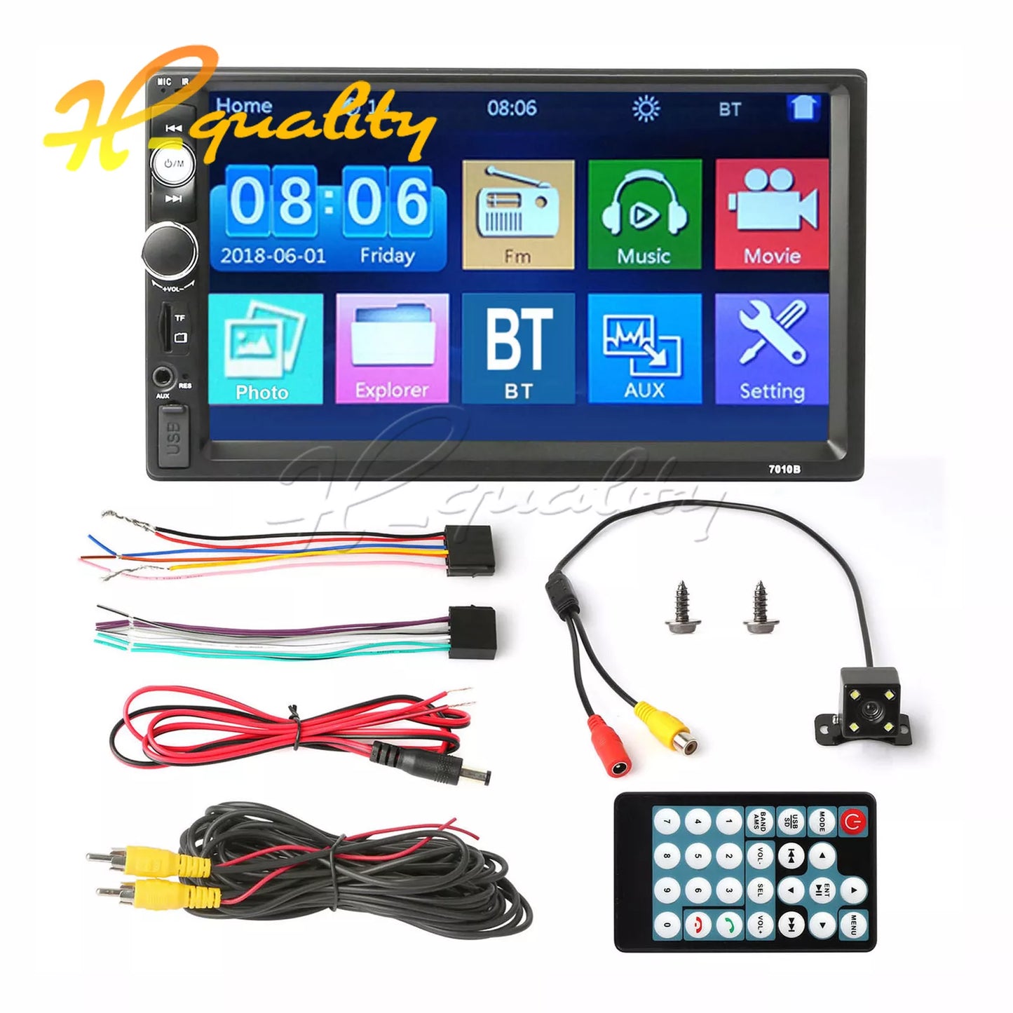 HD BT Touch Screen Car Stereo Radio MP5 Player FM/MP3/USB/AUX - 7inch
