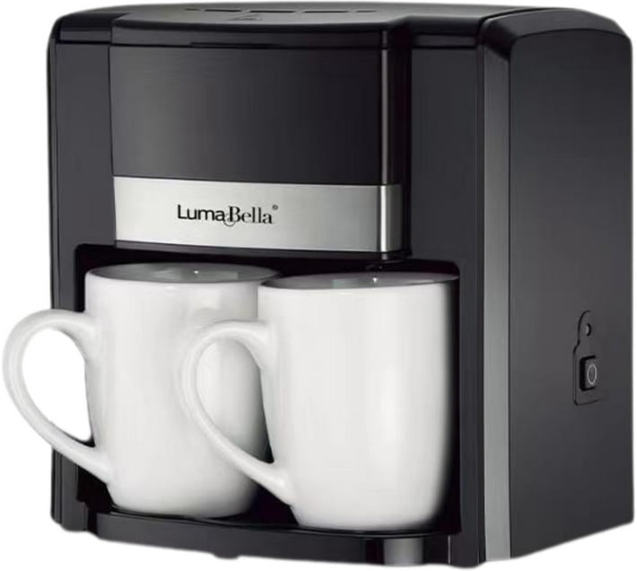 Luma Bella Coffee Maker Machine 2 Cup Coffee Maker (Black)