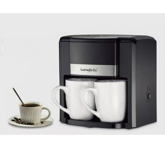 Luma Bella Coffee Maker Machine 2 Cup Coffee Maker (Black)