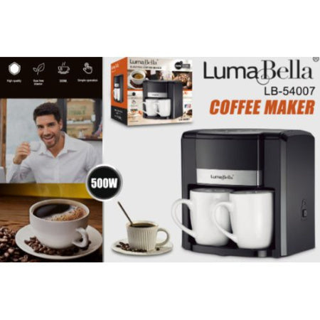Luma Bella Coffee Maker Machine 2 Cup Coffee Maker (Black)