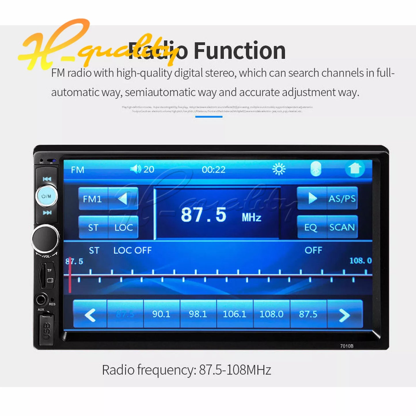 HD BT Touch Screen Car Stereo Radio MP5 Player FM/MP3/USB/AUX - 7inch