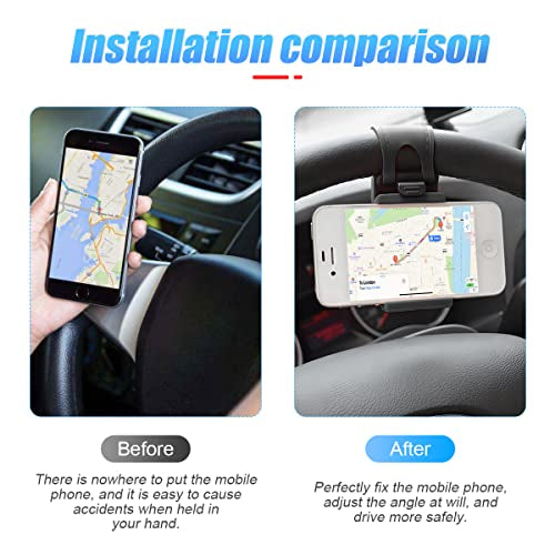 Car Cell Phone Holder, Retractable Buckle-Type Hanger Mount, Universal for iPhone 13/12 Pro, Pro Max, XS, Samsung, More Devices, Suitable for All Vehicles (Black)
