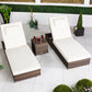 MFurn Cait Rattan Sun Loungers – Set of 2 with Side Table