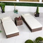 MFurn Cait Rattan Sun Loungers – Set of 2 with Side Table