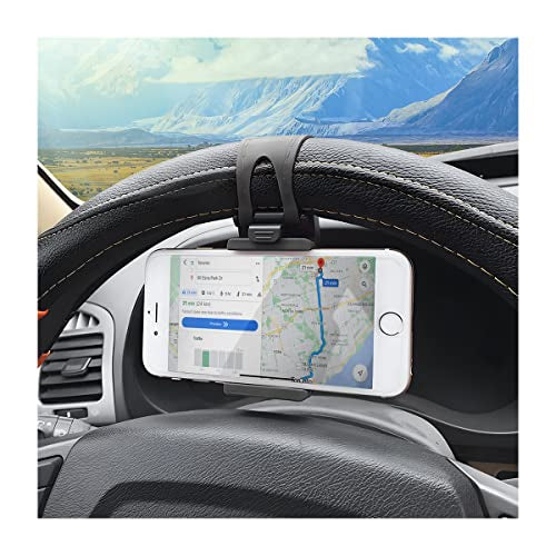 Car Cell Phone Holder, Retractable Buckle-Type Hanger Mount, Universal for iPhone 13/12 Pro, Pro Max, XS, Samsung, More Devices, Suitable for All Vehicles (Black)