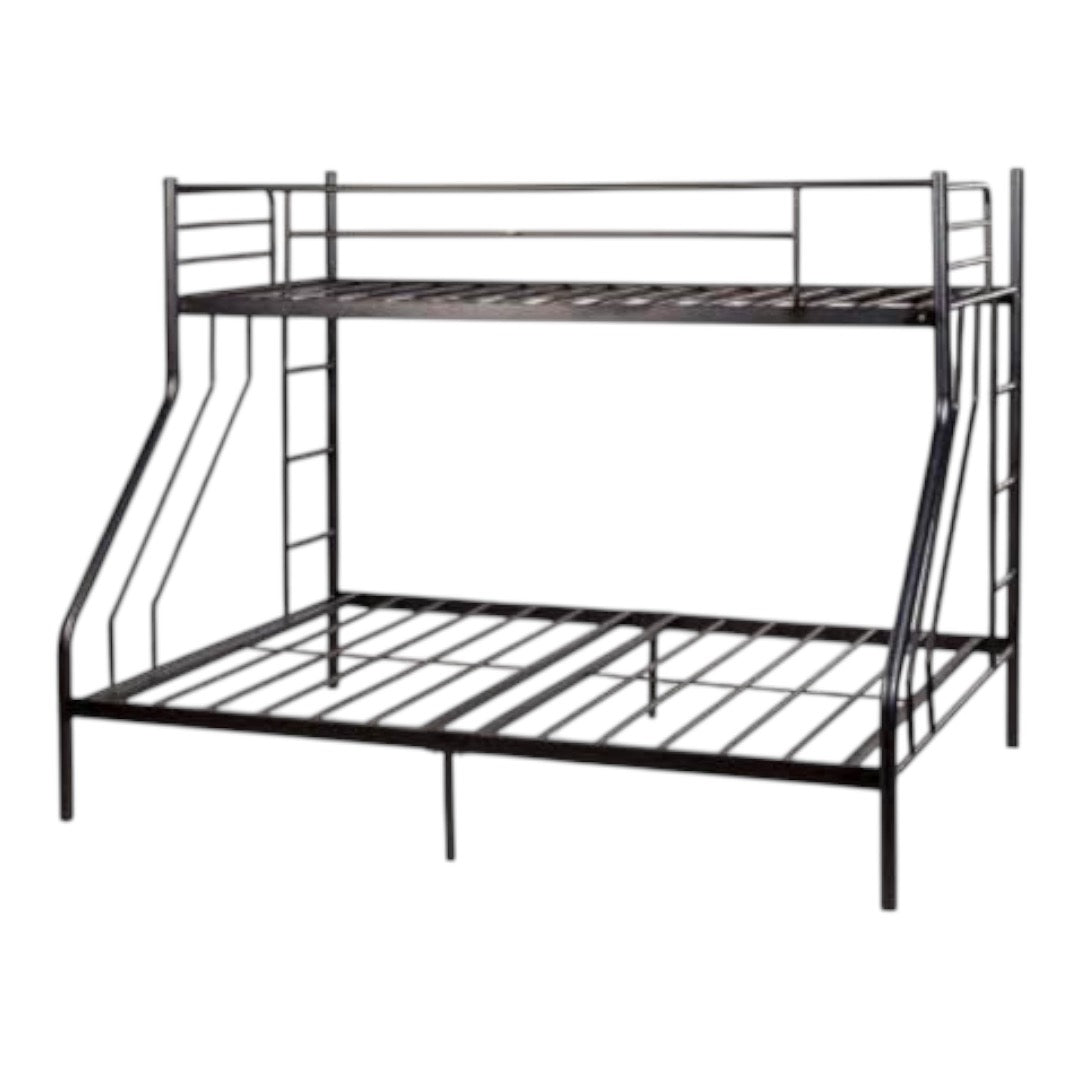 MHome Steel Double Bunk Bed – Single Top & Double Bottom | Space-Saving Modern Design
