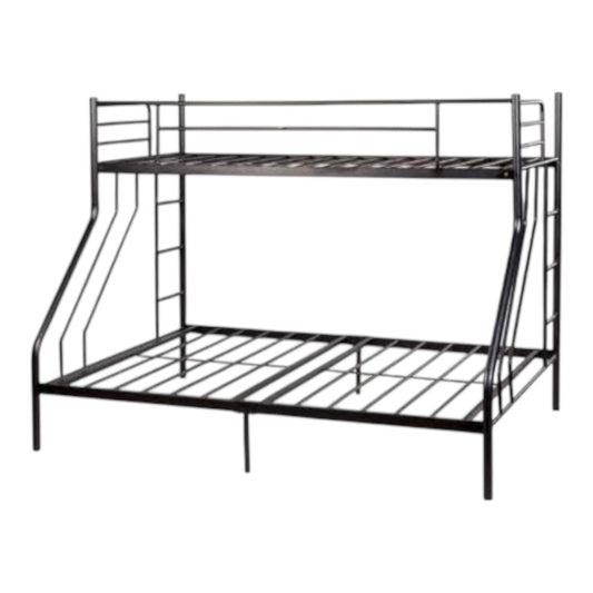 MHome Steel Double Bunk Bed – Single Top & Double Bottom | Space-Saving Modern Design