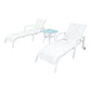 MFurn Clay 3pc White Aluminium Pool Lounger Set with Side Table
