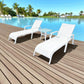MFurn Clay 3pc White Aluminium Pool Lounger Set with Side Table