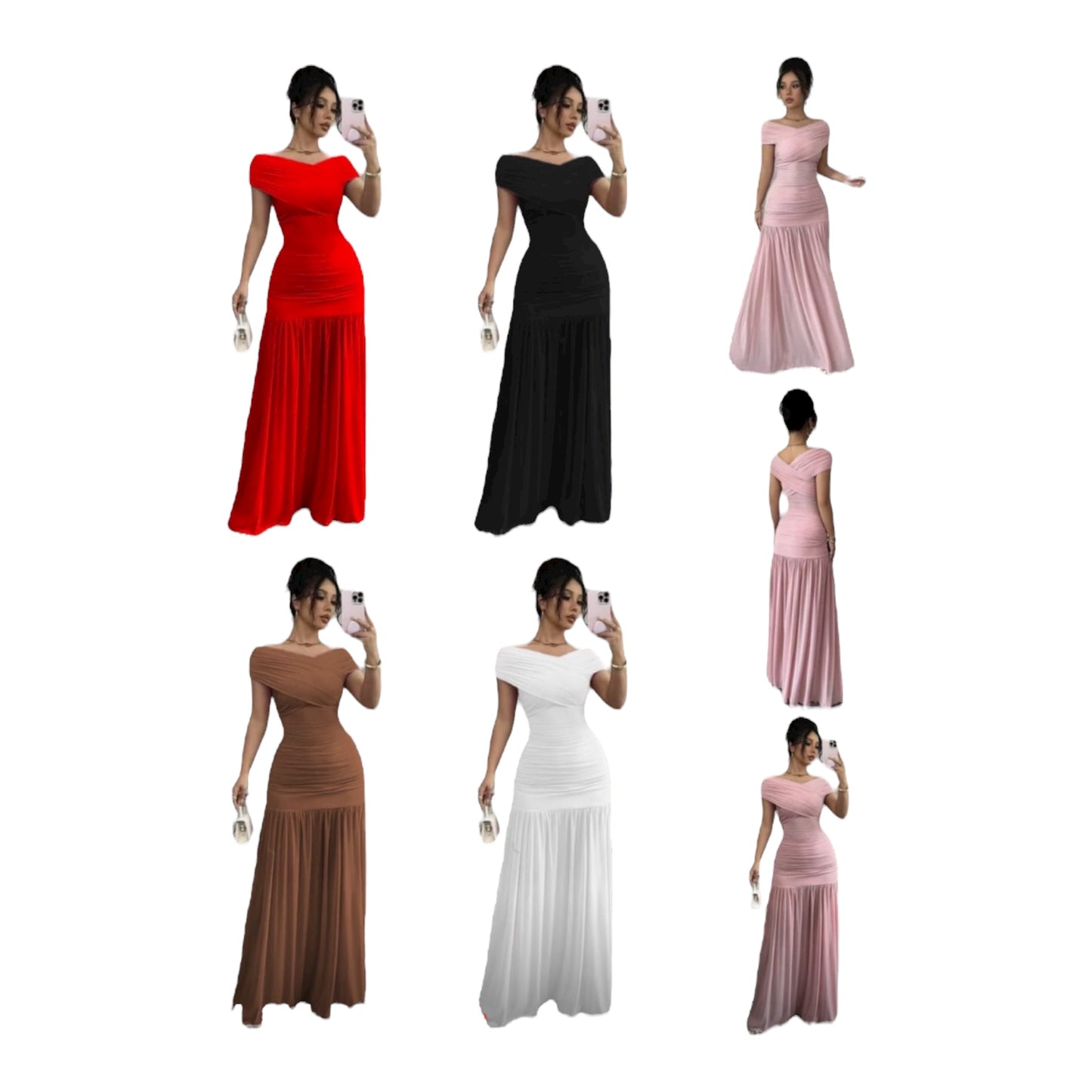 Women’s Off Shoulder Mermaid Tail Dress-Various Colours