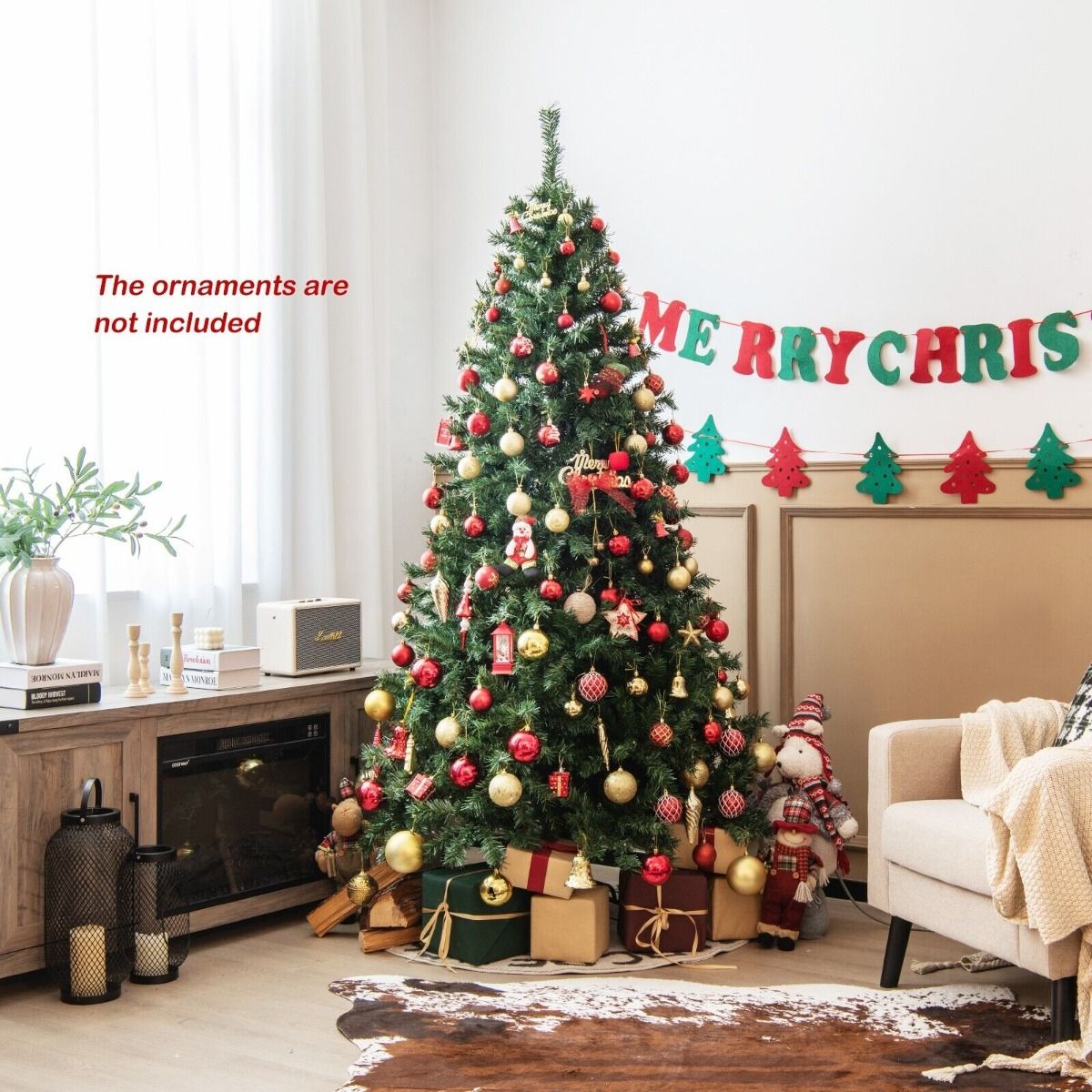 Christmas Tree Pre-Lit With LED Lights-Various Sizes