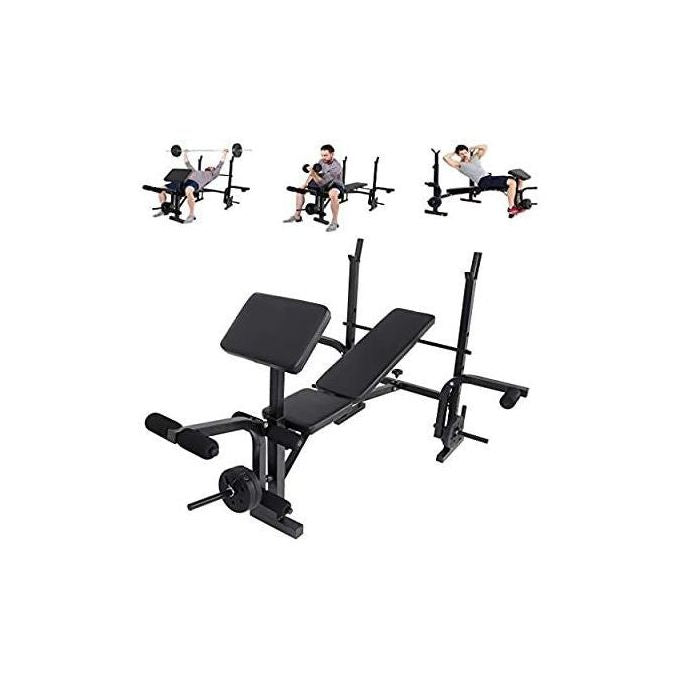 PROSPORTZ Adjustable Weight Bench with Barbell Rack and Leg Developer Multifunctional WeightLifting Bench