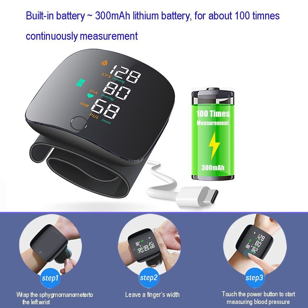 24 hour Ambulatory Blood-pressure Meter / Rechargeable Sphygmomanometer Smart LCD Screen
