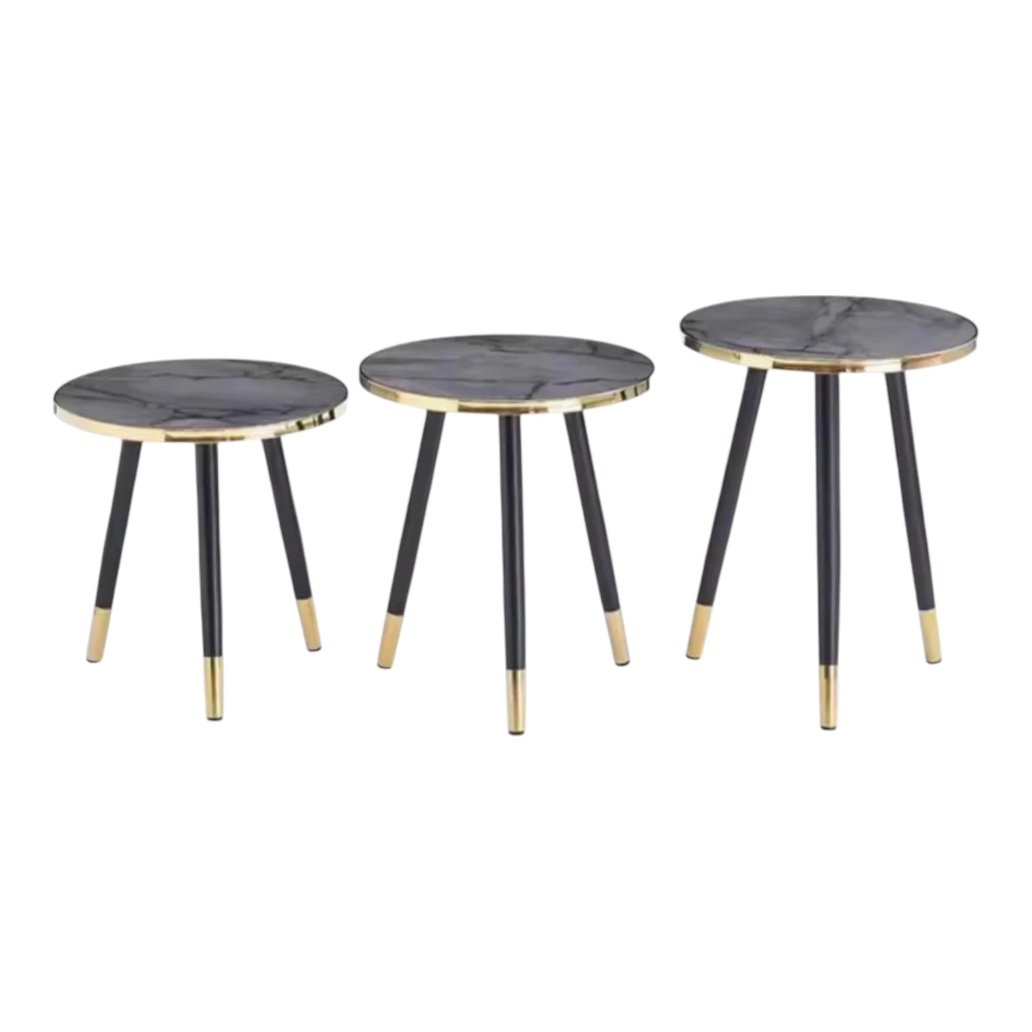 MFurn 3-in-1 Nesting Luxury Marble Side Table Set