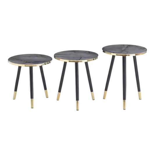MFurn 3-in-1 Nesting Luxury Marble Side Table Set